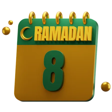 Tag 8 Ramadan  3D Icon