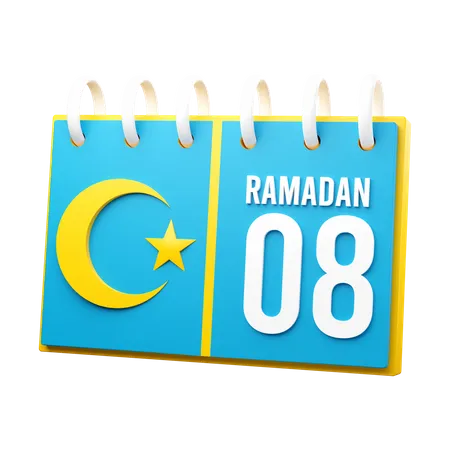 Tag 8 Ramadan-Kalender  3D Illustration