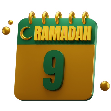 Tag 9 Ramadan  3D Icon