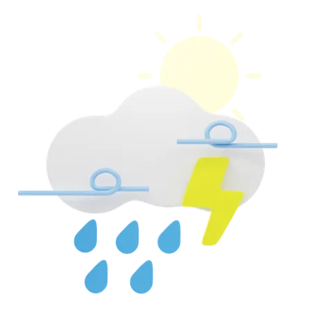 Tag mit starkem Nieselregen  3D Icon