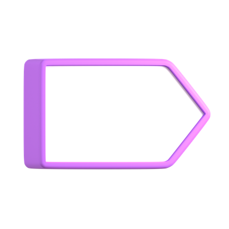 Tag Shaped Text Box  3D Icon