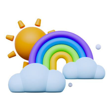 Regenbogen am Tag  3D Icon