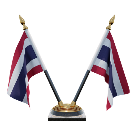 Soporte de bandera de doble escritorio de Tailandia  3D Flag