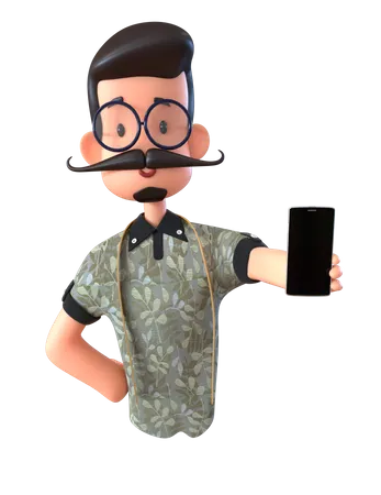 Tailor Showing Phone  3D Illustration