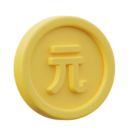 Taiwan Dollar Coin  3D Icon