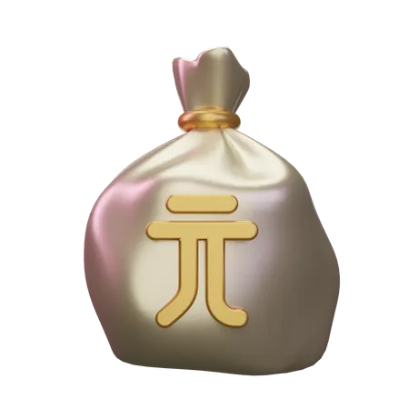 Taiwan-Dollar-Geldsack  3D Icon