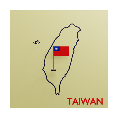 Taiwan Map  3D Icon