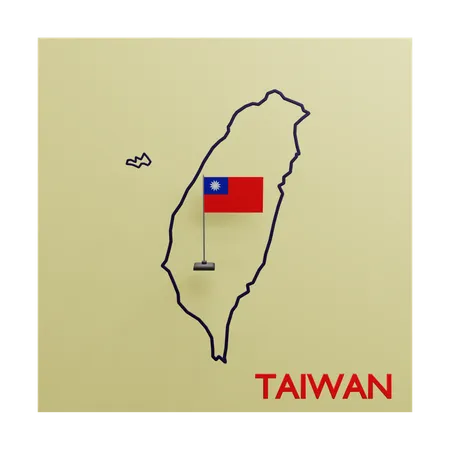 Taiwan Map  3D Icon