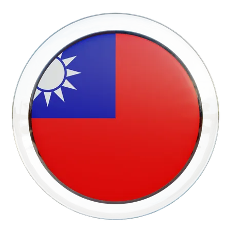 Taiwan Republic of China Round Flag 3D Icon