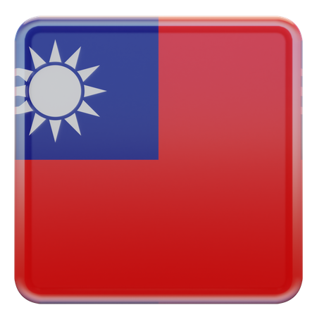 Quadratische Flagge der Republik China, Taiwan  3D Icon