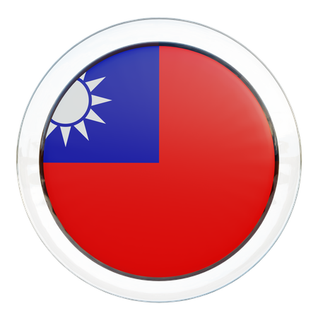 Taiwan Republik China Runde Flagge  3D Icon