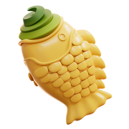 Taiyaki With Matcha Filling  3D Icon