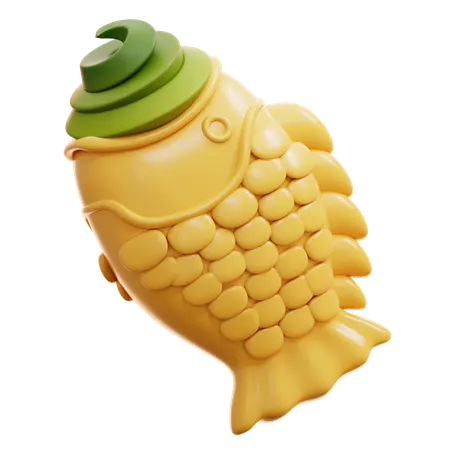 Taiyaki With Matcha Filling  3D Icon