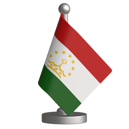 Tajikistan Desk Flag  3D Icon