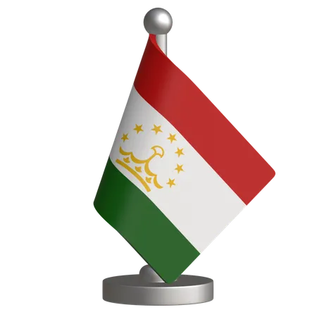 Tajikistan Desk Flag  3D Icon