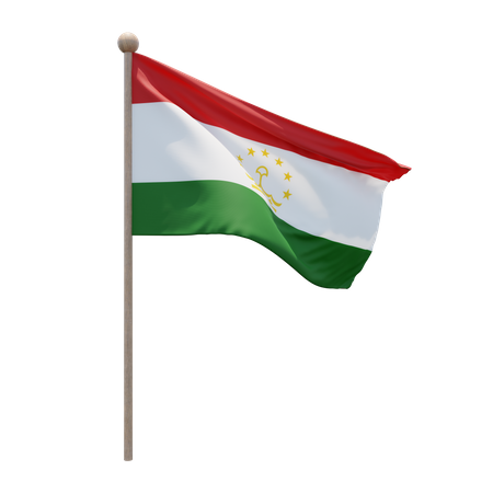 Tajikistan Flagpole  3D Flag