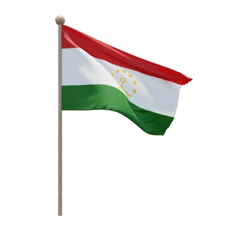Tajikistan Flagpole  3D Illustration