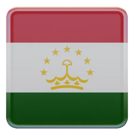 Tajikistan Square Flag  3D Icon