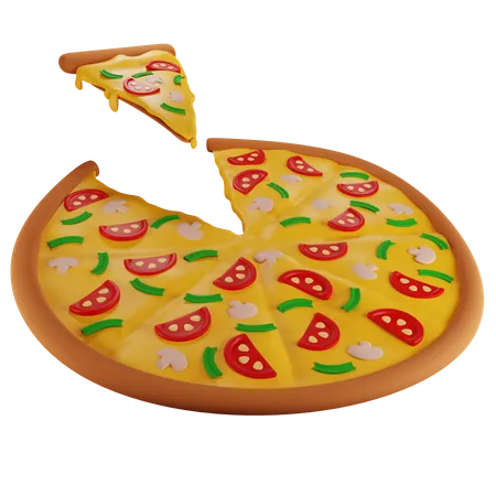 Take A Slice Of Pizza With Mushrooms  3D Illustration