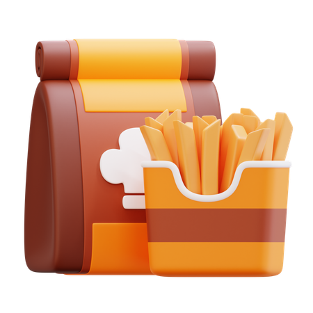 Take Away French Fries  3D Icon