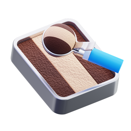 아이스크림을 숟가락으로 먹다  3D Icon
