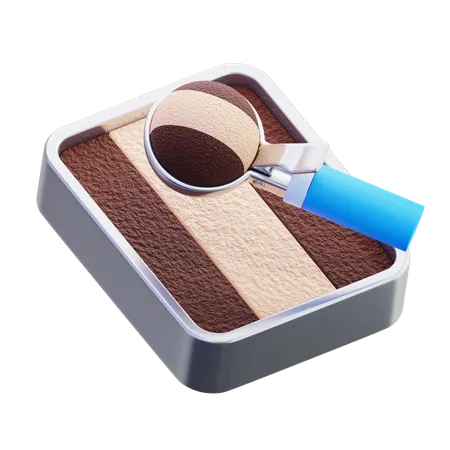 아이스크림을 숟가락으로 먹다  3D Icon