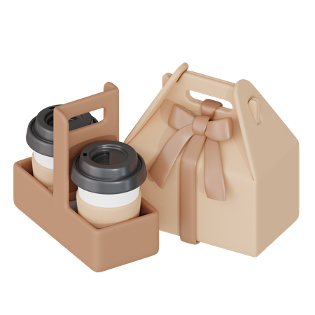 Takeaway Coffee Box  3D Icon