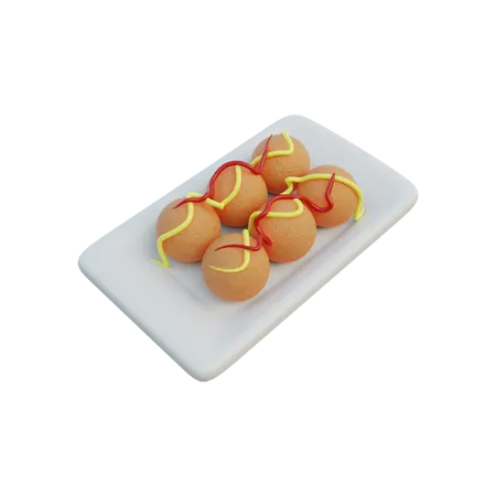 Takoyaki  3D Illustration