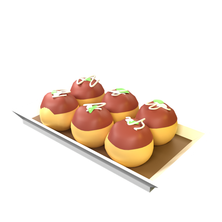 Takoyaki  3D Illustration