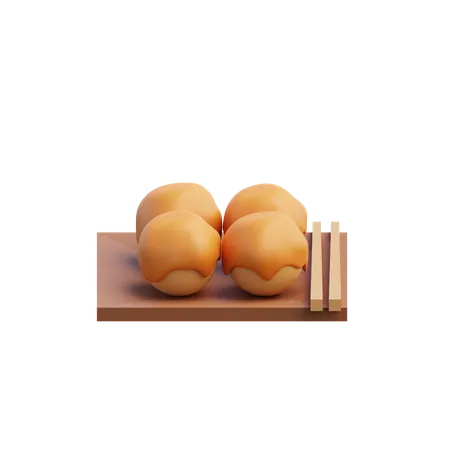 Takoyaki  3D Illustration