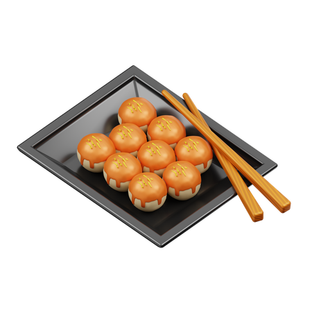 Takoyaki  3D Illustration