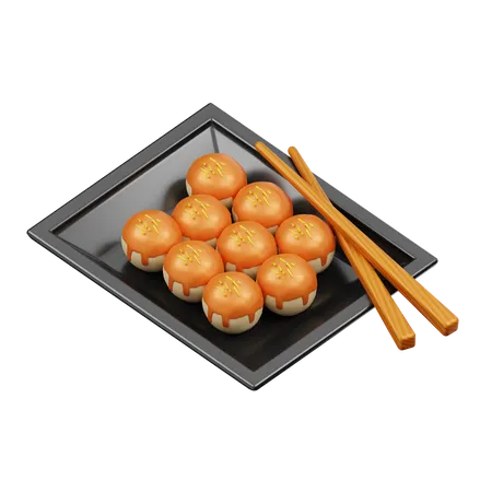 Takoyaki  3D Illustration