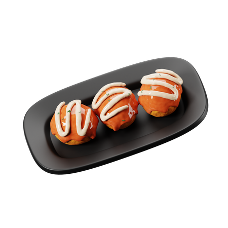 Takoyaki Comida Japonesa  3D Icon