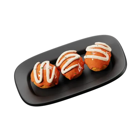 Takoyaki Comida Japonesa  3D Icon