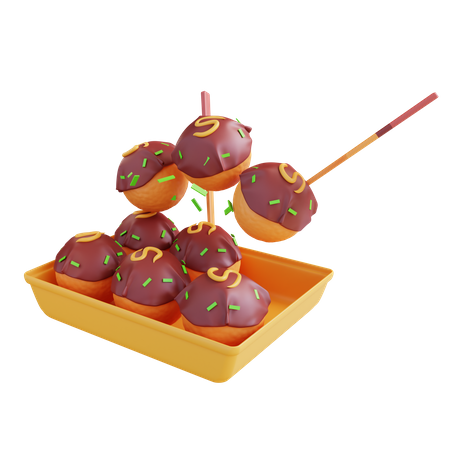 Takoyaki Food  3D Icon
