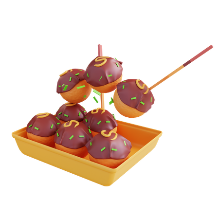 Takoyaki Food  3D Icon