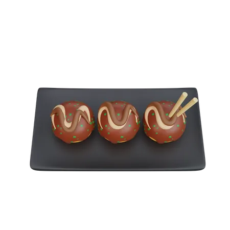 Takoyaki Plate  3D Icon