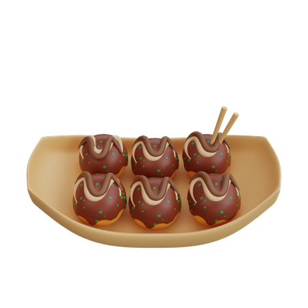 Takoyaki Plate  3D Icon