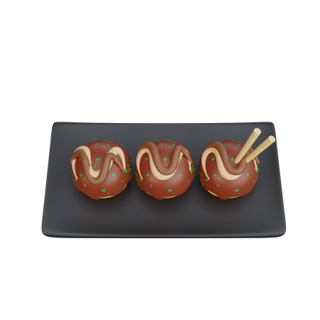 Takoyaki Plate  3D Icon