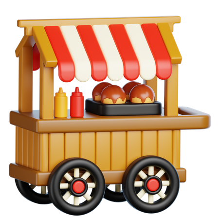 Takoyaki Stall  3D Icon