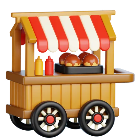 Takoyaki Stall  3D Icon