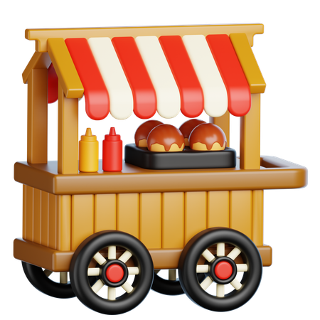 Takoyaki Stall  3D Icon