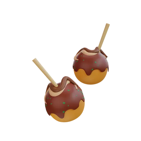 Takoyaki Stick  3D Icon