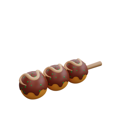 Takoyaki Stick  3D Icon
