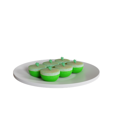 Talam Cake On A Plate  3D Icon