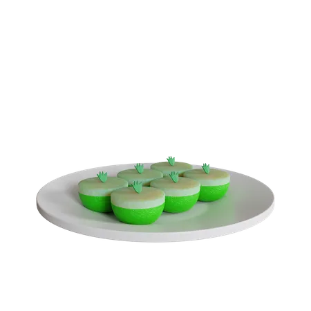 Talam Cake On A Plate  3D Icon
