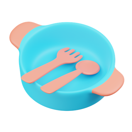 Talheres de bebê  3D Icon