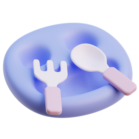 Talheres de bebê  3D Icon