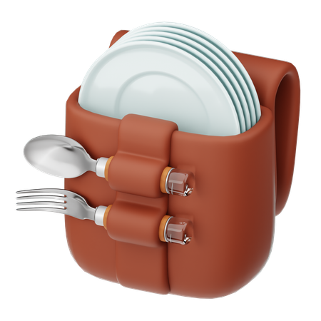 Utensílios de mesa para piquenique  3D Icon