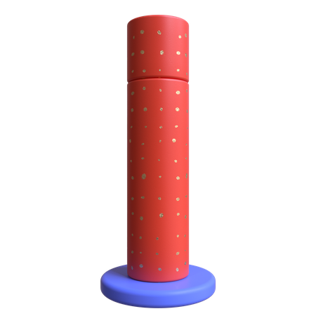 Tall Cylinder On Platform  3D Icon